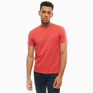 Tommy Jeans pánské červené melírované tričko